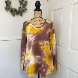 LOGO Lounge by Lori Goldstein Tie Dye Cotton Blend Sweatshirt
